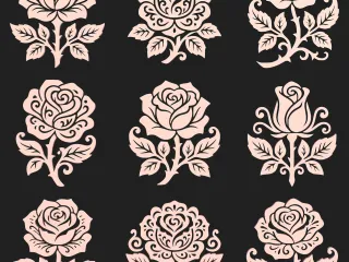 Rose Flower Design Pack – 9 Decorative CNC & Laser Cut