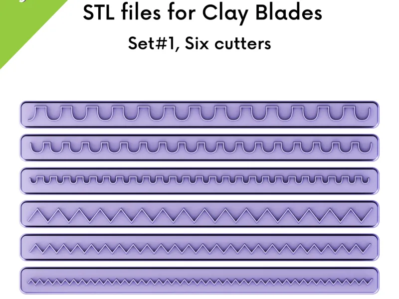 Clay Blade Cutters Set, edge, zigzag cutter, Set1