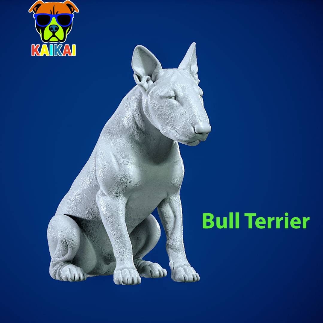 Bull Terrier Dog - Miniature Bull Terrier Dog - statue - 3D