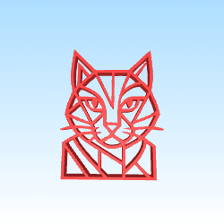 Wallart cat geometric style head