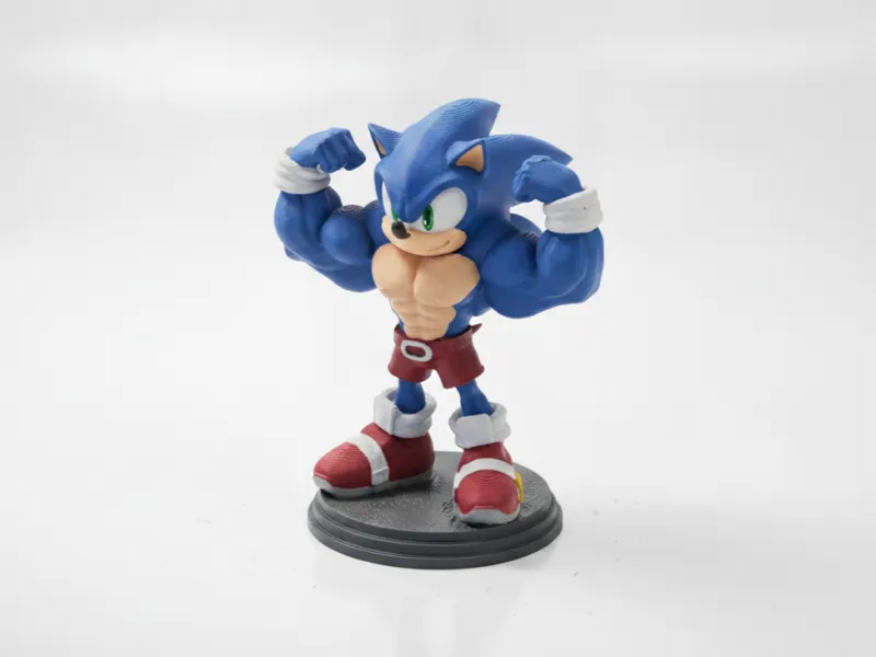 Buff Sonic Figurine Gaming Character 3D Printable