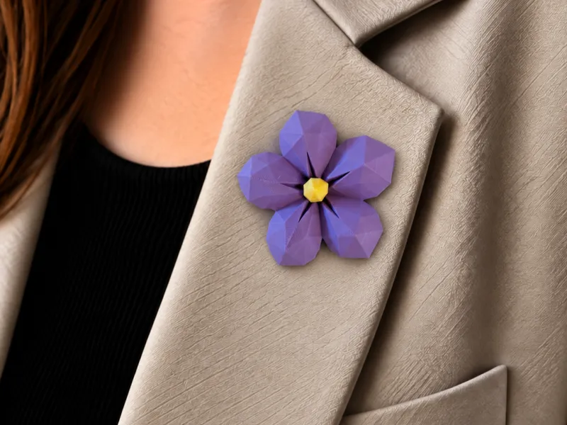 Low poly Bloom badge / keychain
