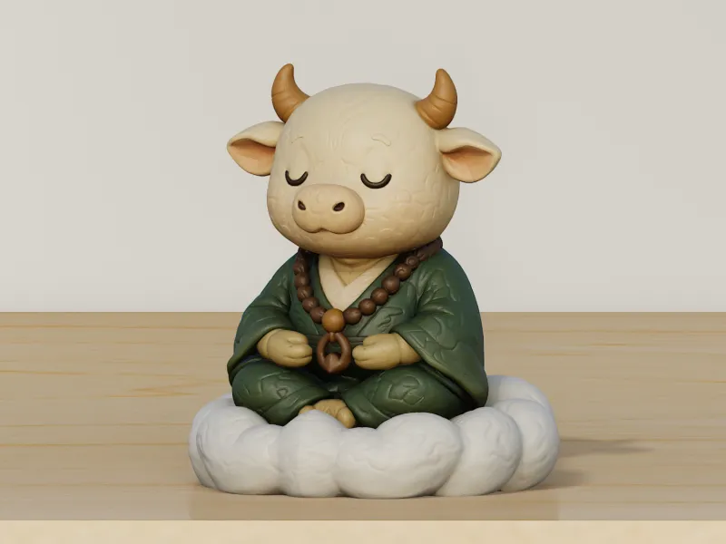 Zen Bull Figurine