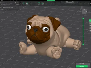 Pug dog Barney - print in place - dog flexi toy