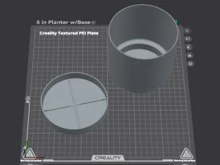 10 inch Planter w Base - PLA-PETG-ABS - Resizable