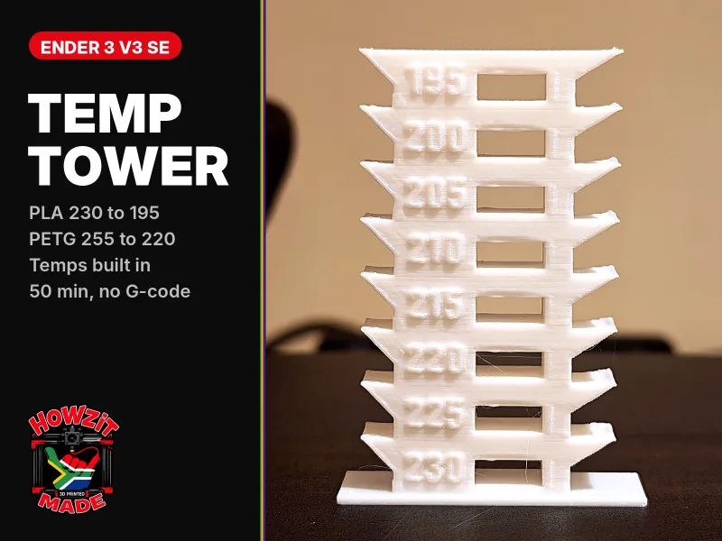 Torre de Temperatura Ender 3 V3 SE | PLA + PETG, Temperaturas Integradas