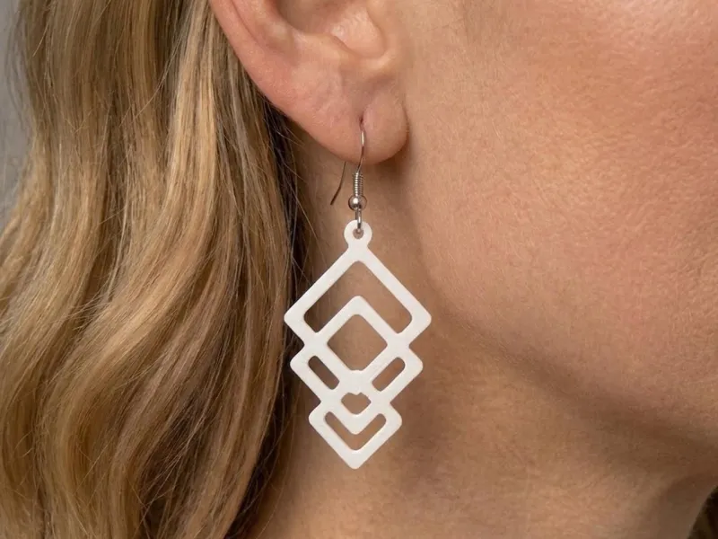 Simple Pendiente 3D A04 - Diseño de Joyería - Moda Joyera