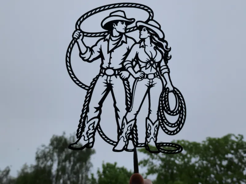 Cowboy Couple 2D Wall Art