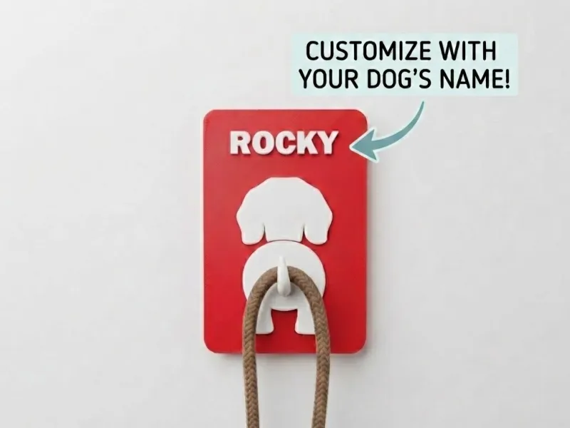 Custom Sausage Dog Leash Holder