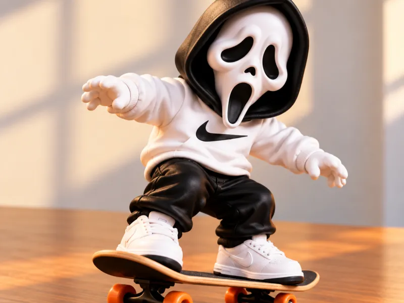 Figurinha de Fantasma Skater Assombrado
