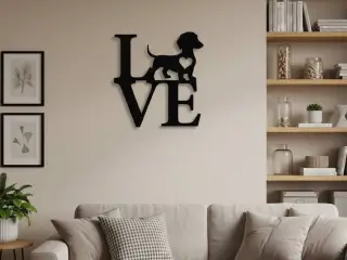 Dachshund LOVE Wall Art - Minimalist Dog Decor