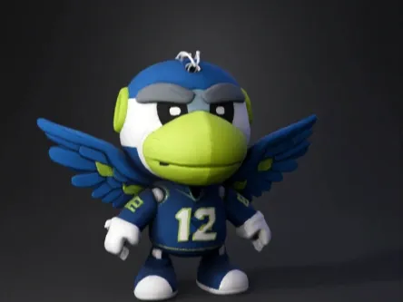 seahawk mascot 3d model