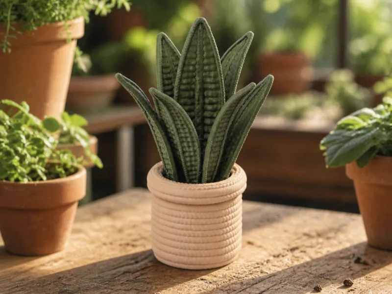 Snake Plant Decor - Potted Faux Plant Sculpture