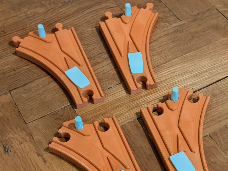 Mechanical Turnout Switch Tracks for Wooden Railway