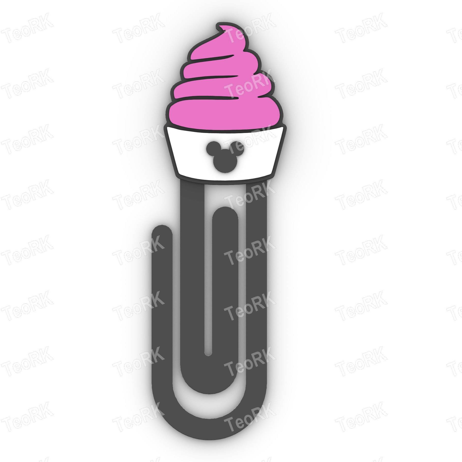 Paperclip mouse dessert - bookmark