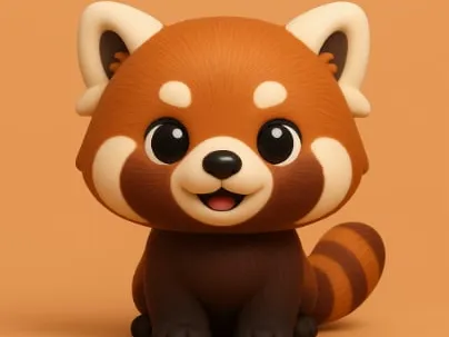 Süßer Roter Panda 3D-Druck – Entzückende Rotpanda-Miniatur