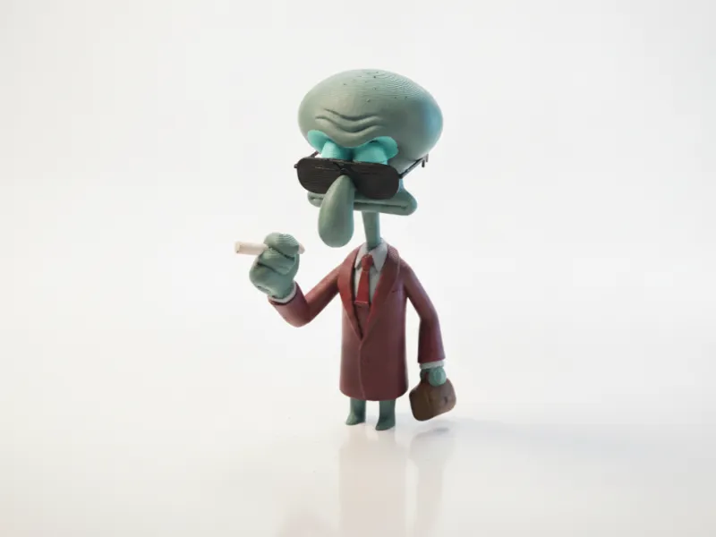 Smoking Squidward Figurine Cartoon 3D Printable