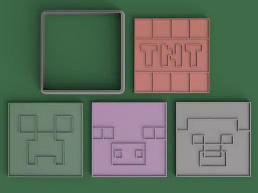 Minecraft Cookie Cutter & Stamps Set