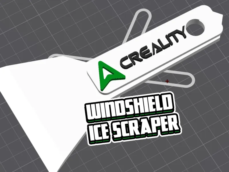 Car Windshield Ice Scraper – 3 Versions | Creality Logo