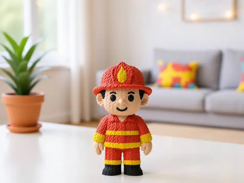 Adorable niño bombero – Tejido – Crochet