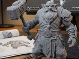 dwarf warrior from the future with a hammer-0