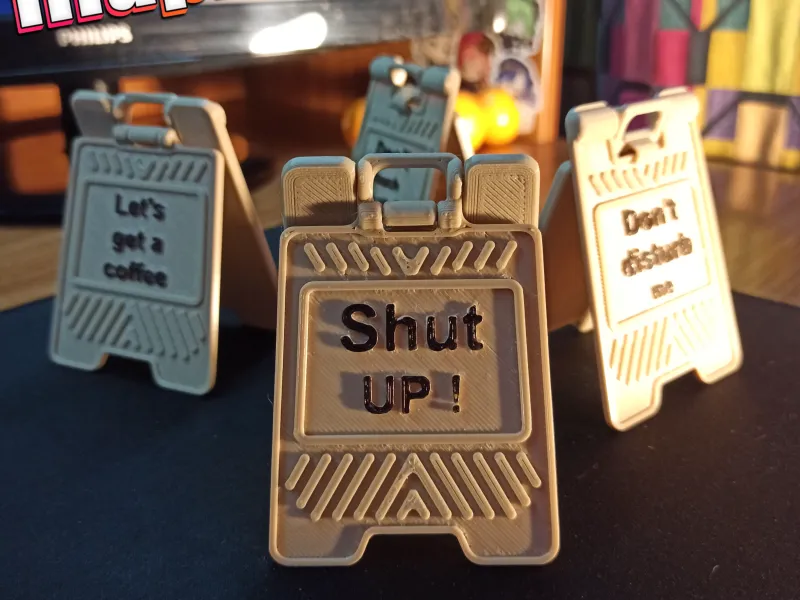 Warning desk office signs, set of 4 pcs. in 3 lan (EN,RU,UA)
