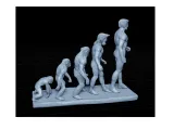 Realistic Metallic Human Evolution Sculpture 3D Model-0