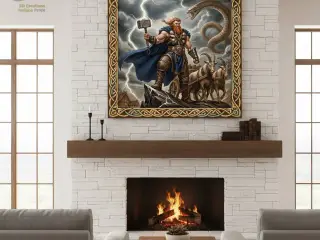 The Æsir God Thor Wood Carving