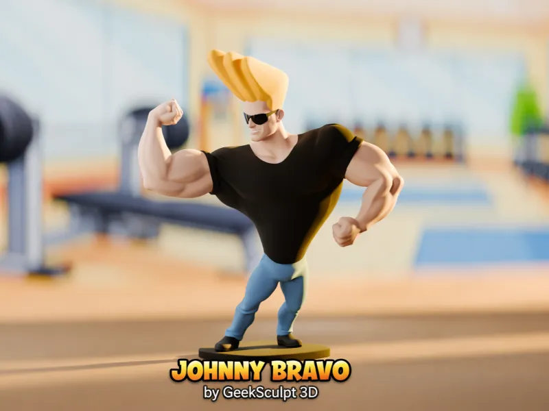 Figurilla Inspirada en Johnny Bravo - Coleccionable de Dibujos Animados