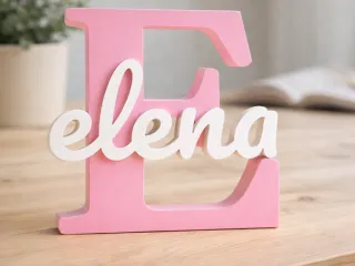 Inicial E con el nombre de Elena
