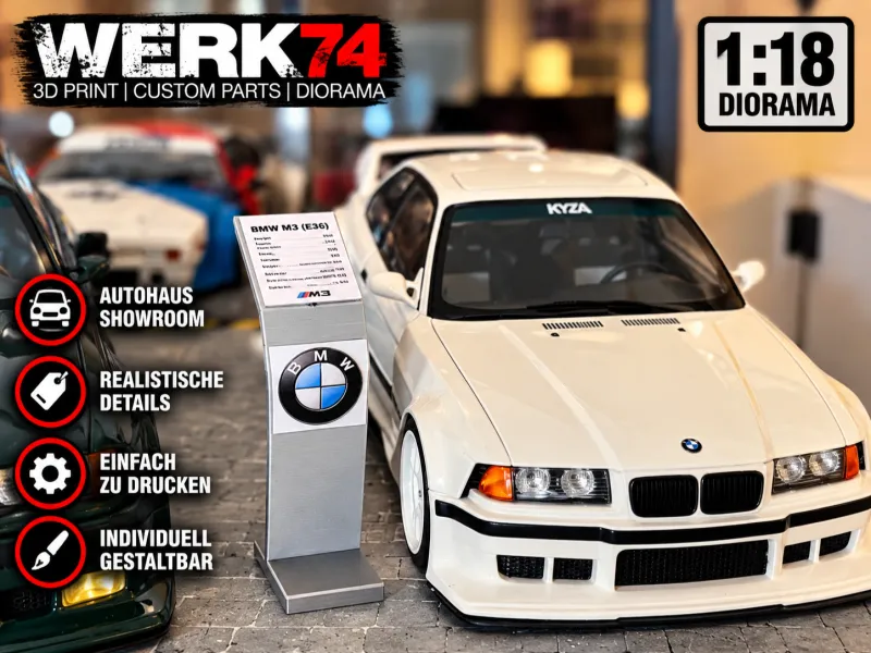 1:18 Diorama Verkaufsaufsteller | Autohaus & Showroom