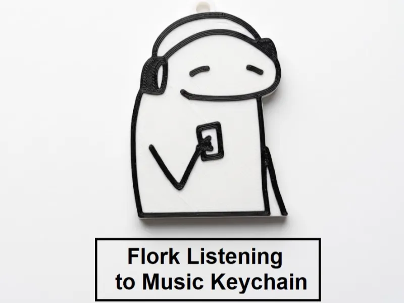 Flork Listening to Music Keychain