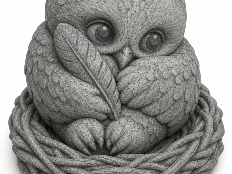 Baby owl in nest