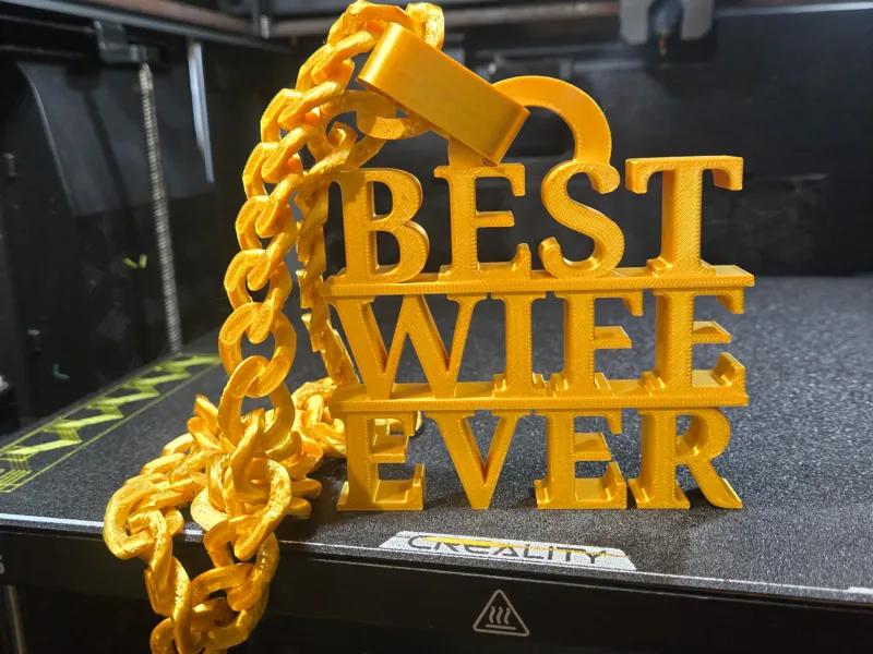 BEST WIFE EVER BLING GOLD CHAIN HYPE PENDANT SUPERSTAR GIFT