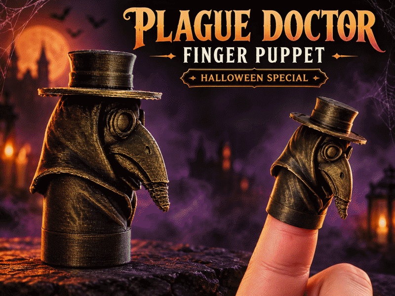 Médico da Peste - Fantoche de Dedo de Halloween