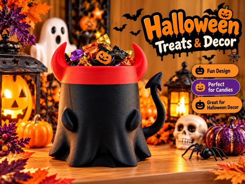 Devil Ghost Halloween Treat Container
