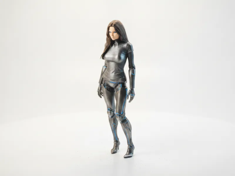 Dame Cyborg Figurine Féminine Futuriste Imprimable en 3D