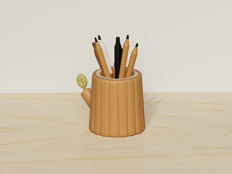 Tree Stump Pencil Holder