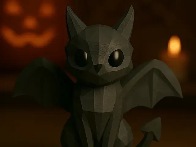 Low Poly Demon Cat 3D Model