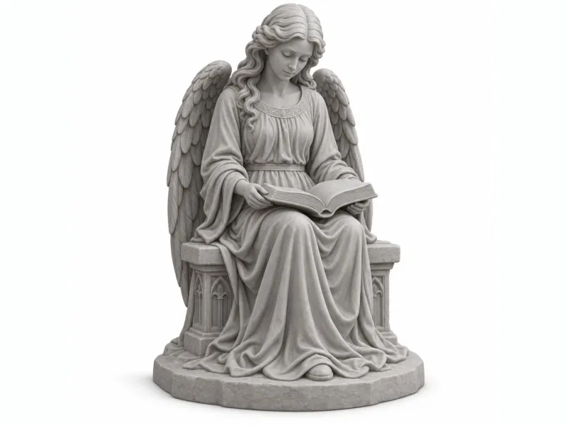 Anjo Lendo o Livro Sagrado