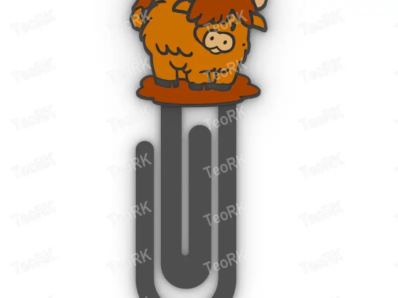 Paperclip Highland Cow 1812 - bookmark