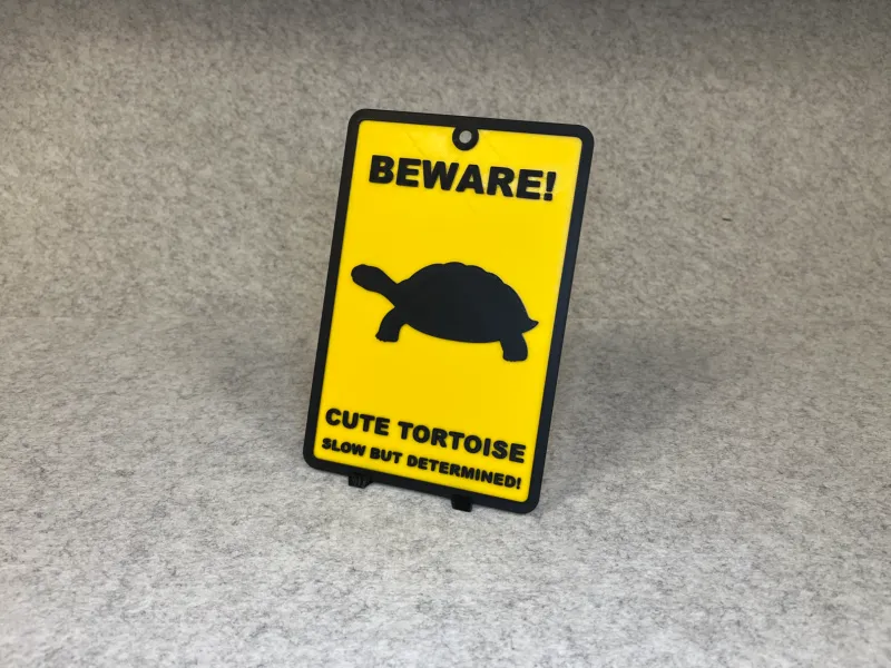 Decoratief waarschuwingsbord schattige schildpad