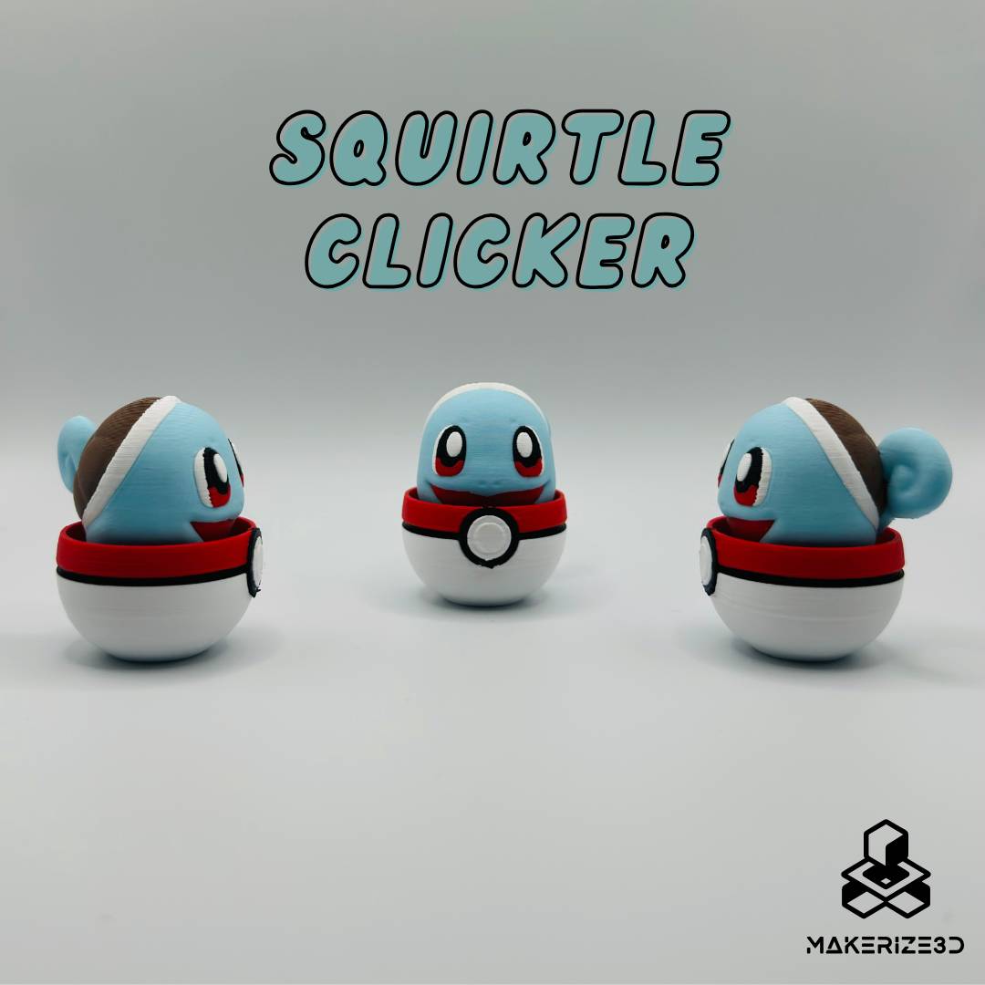 3D Printer Files 3MF File Squirtle Clicker Fidget Toy Creality Cloud