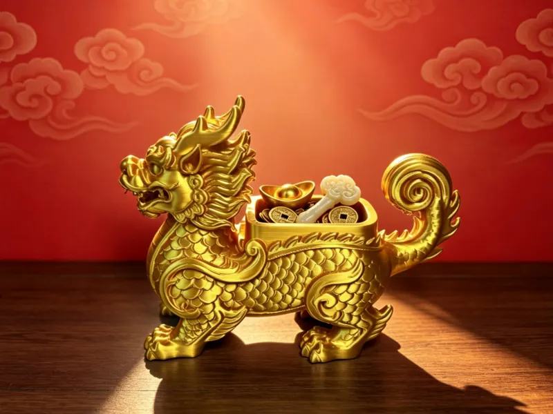 金运瑞兽·麒麟收纳摆件