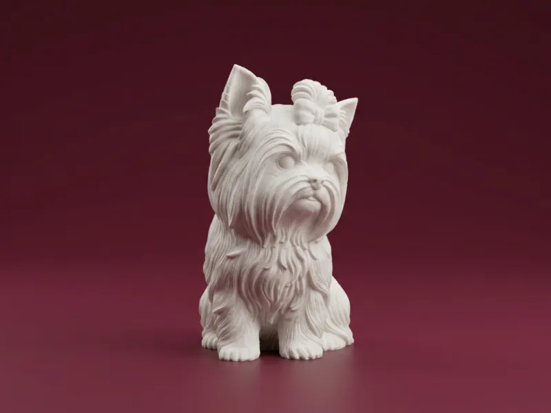 Yorkshire Terrier Dog Figurine 3D Model