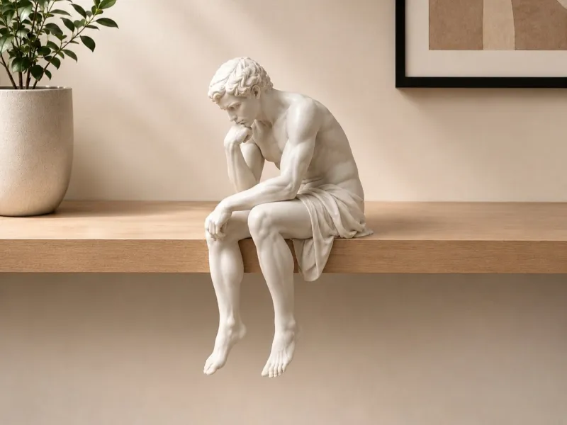 Thinker Man Shelf Sitter Sculpture