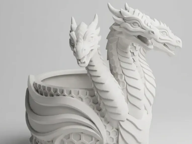 3 Köpfiger Drache, Hexa Design - Behälter - Blumentopf