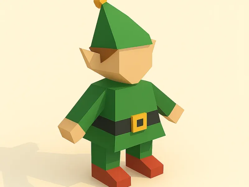 Low Poly Elf 3D Model