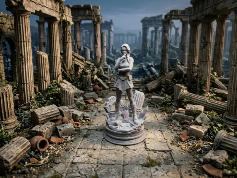 Caçador de Relíquias – Estatueta de Fantasia Estilizada