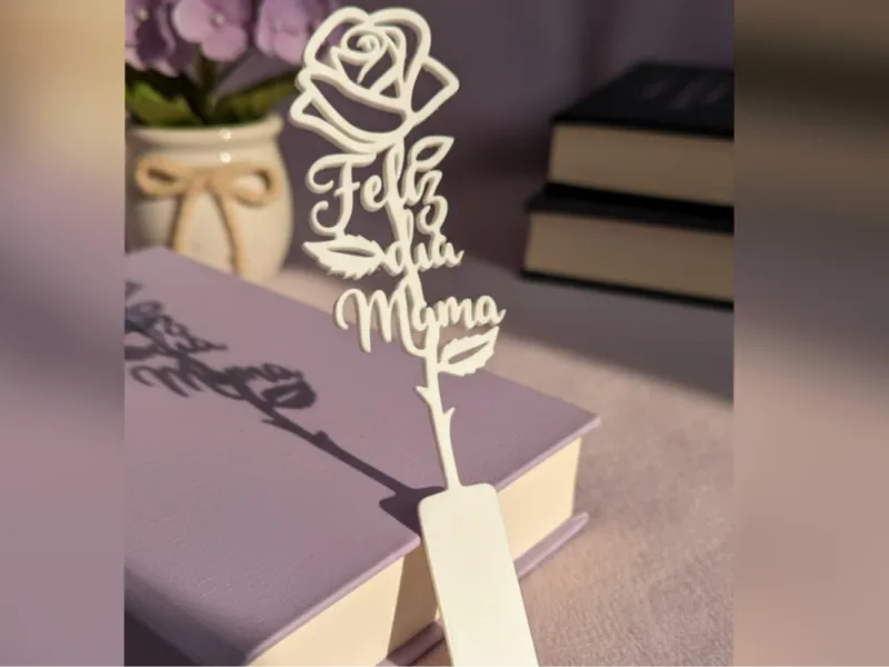 Marcapáginas rosa “Feliz día mamá”